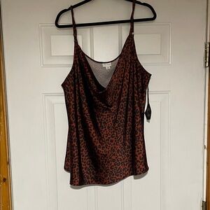 Ava & Viv Rust Red Leopard Camisole
